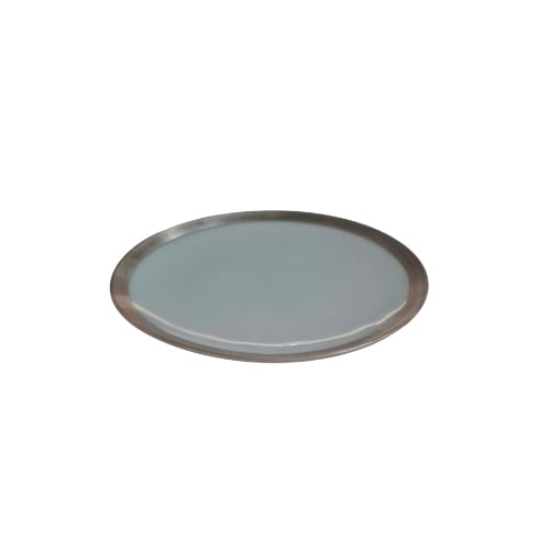 Ceramic Round Plate With Light Brown Rim Ø15.5xH1.5cm