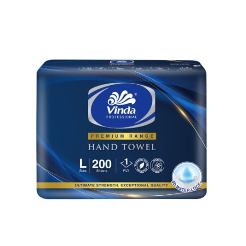 M-Fold 1-Ply Hand Towel L20.8xW22.6cm, 200Sheets/Pkt , 20Pkts/Ctn