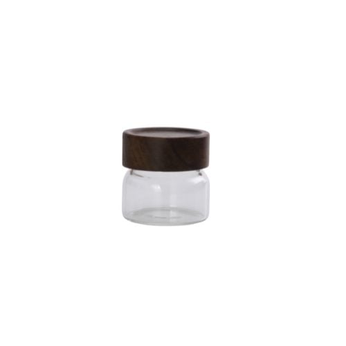 Borosilicate Glass Jar With Acacia Wooden Lid Ø6.5xH6.4cm, 120ml