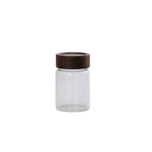 Borosilicate Glass Jar With Acacia Wooden Lid Ø6.5xH11.1cm, 250ml