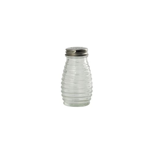 Glass Beehive Salt & Pepper Shaker With Stainless Steel Lid Ø5xH9cm, 85ml
