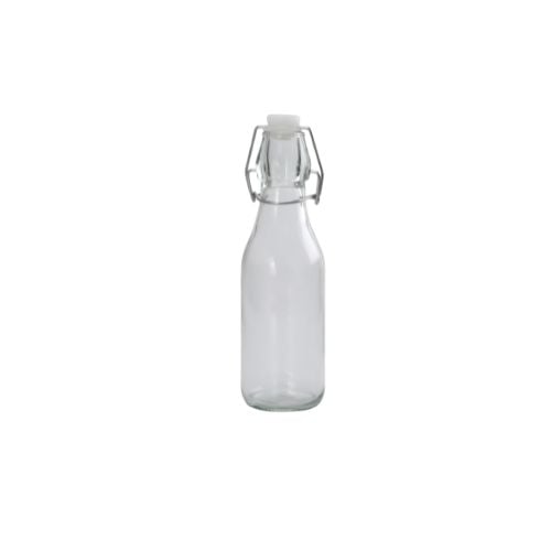 Glass Bottle With Plastic Swing Lid Ø5.5xH20cm, 250ml