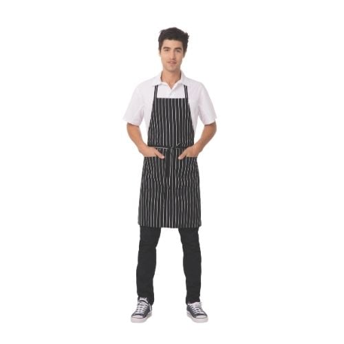 Chefworks Polycotton Essential Apron Pinstripe