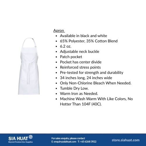 Chefworks Polycotton Essential Apron, White