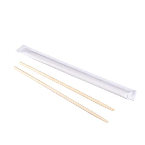 Disposable Bamboo Chopstick With Paper Wrapper Ø0.45xl19.5cm,100Pairs/Pkt