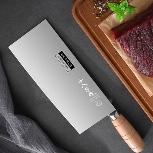 Stainless Steel Slicing Knife With Wooden Handle #1, L33.6xW9.7cm, Blade L23cm, Shibazi