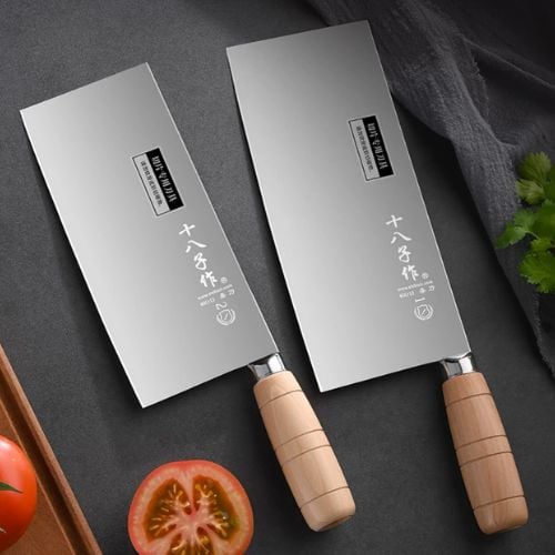Stainless Steel Slicing Knife With Wooden Handle #1, L33.6xW9.7cm, Blade L23cm, Shibazi