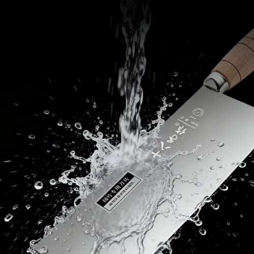 Stainless Steel Slicing Knife With Wooden Handle #1, L33.6xW9.7cm, Blade L23cm, Shibazi