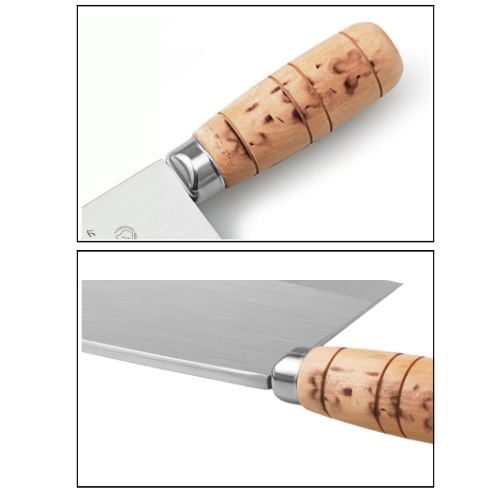 Stainless Steel Kow Kong Knife With Wooden Handle #3, L29.8xW11.55cm, Blade L19.1cm, Shibazi