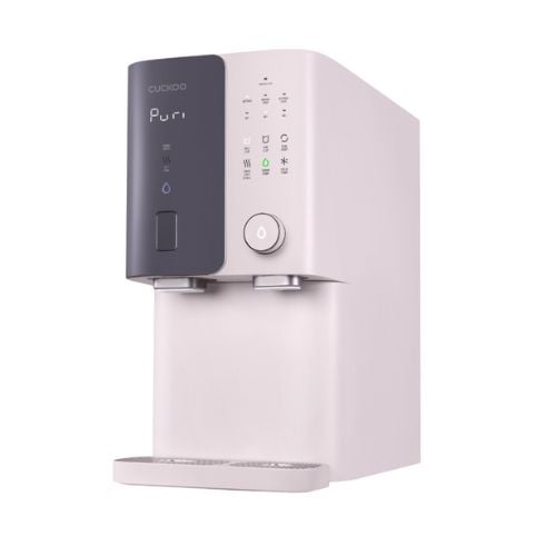 Cuckoo Glamour Water Purifier With 6-Stage Filtration, Multiple Dispensing Options, Safety Features & Energy-Saving Mode + 1 Year Free Service (Value Up To $430/Time) L26xW52.7xH50.6cm, Hot: 2.4L, Cold: 2.5L, Room: 2.7L, Cold: 0.6A, Hot: 450W, Champagne Pink With Matte Black ==1 Year Warranty==