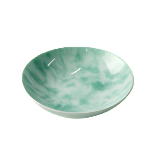 Tesswang Porcelain Round Bowl Ø20.8xH5cm, Mint Green Marble