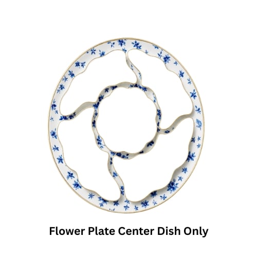 Tesswang Porcelain Flower-Shape Center Dish With Gold Rim For 9122904627 & 9122904629, Ø9.5xW2.5cm