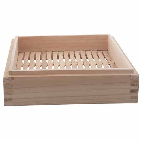 Wooden Square Steamer Case (Sharp Corners) L25xW25xH6cm