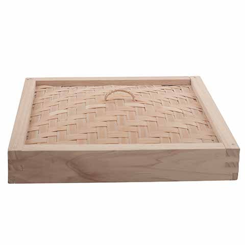 Wooden Square Steamer Lid (Sharp Corners) L25xW25xH4cm