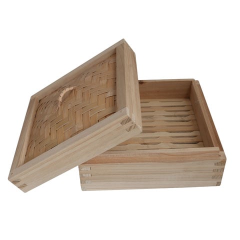 Wooden Square Steamer Lid (Sharp Corners) L20xW20xH5.5cm