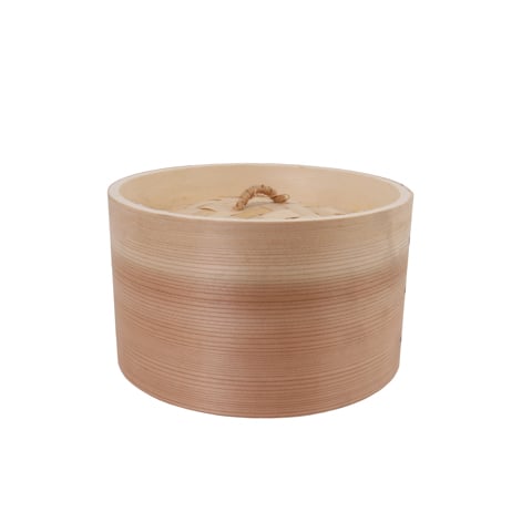 Wooden Round Tall Steamer Lid For Dim Sum Holder Ø16.8xH10cm