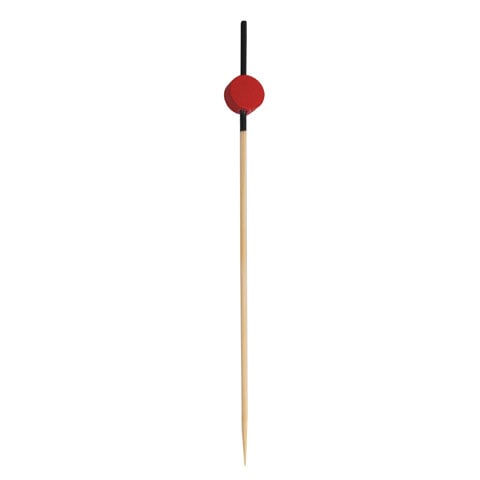 Bamboo Pick With Black & Red Flat Drums L12cm, 100Pcs/Box