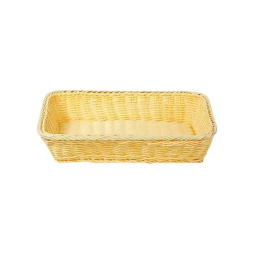 Heavy Duty Rectangle Poly-Rattan Basket L28xW11xH7cm, Beige