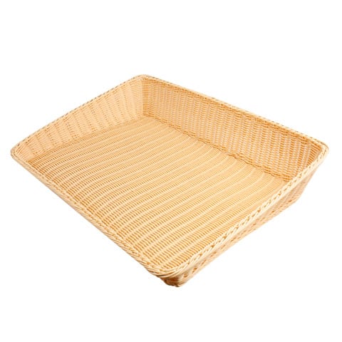 Heavy Duty Poly-Rattan Rectangle Basket L45xW30xH4/10cm