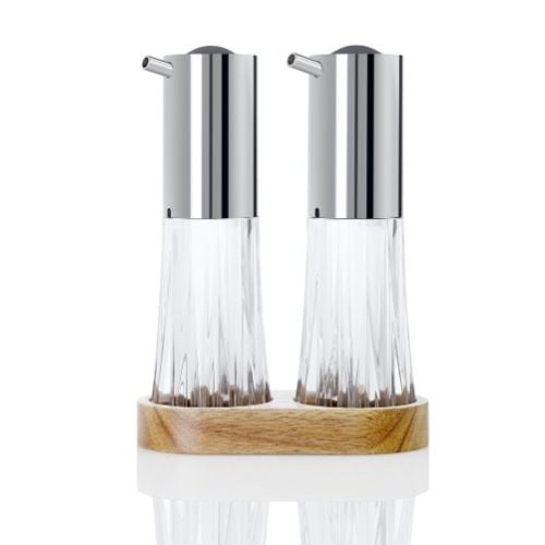 AdHoc Crystal Acrylic Oil & Vinegar Pourer With Stand L13.5xW6.7xH18.5cm, 2x75ml