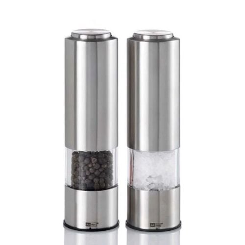 AdHoc Pepmatik Battery Operated Pepper & Salt Mill Set With Led Light Ø5xH19cm