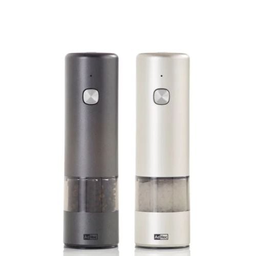 AdHoc I.Mill Ceracut Battery Operated Pepper & Salt Mill Ø5xH17cm, Dark Grey & Light Grey