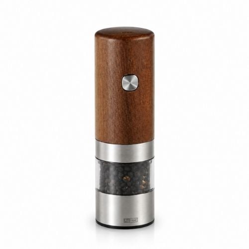 Ad Hoc Acacia Wood Electric Pepper And Salt Mill With Ceramic Grinder USBRechargeable Ø5xH17cm, I.Mill, Ceracut