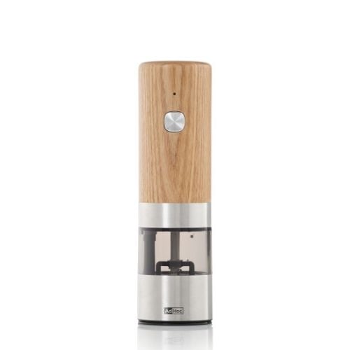 Ad Hoc Ash Wood Electric Pepper And Salt Mill With Ceramic Grinder USBRechargeable Ø5xH17cm, I.Mill, Ceracut