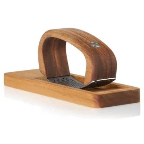 AdHoc Roccaalio Wooden Garlic Press With Stainless Blade Chopping Board L14xW4xH7.5cm