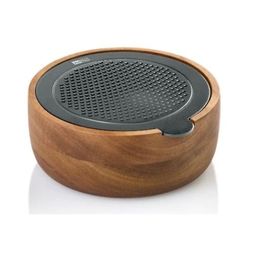 AdHoc Cutnserve Wooden Round Table Fine Grater Ø12.5xH5cm, Natural & Black,