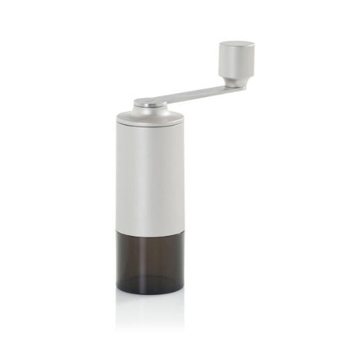 Ad Hoc Plastic Coffee Grinder Manual Mill With Ceramic Grinder Ø5.6xH 18.8cm, Light Grey, Moro, Ceracutxl