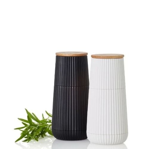 AdHoc Scape Pepper & Salt Mill Set Ø5.8xH12.3cm, Black & White