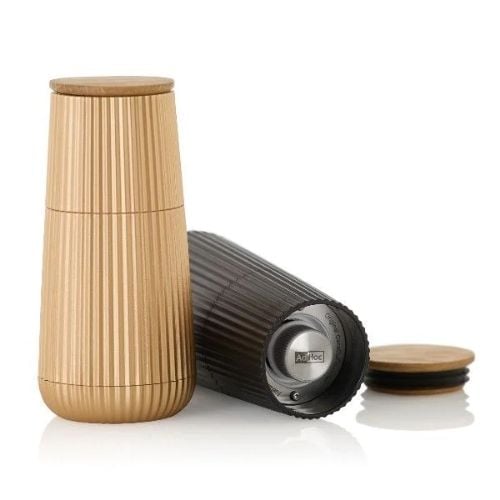 AdHoc Scape Pepper & Salt Mill Set Ø5.8xH12.3cm, Black & Gold