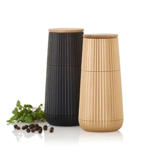 AdHoc Scape Pepper & Salt Mill Set Ø5.8xH12.3cm, Black & Gold