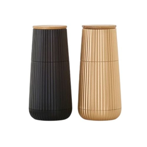 AdHoc Scape Pepper & Salt Mill Set Ø5.8xH12.3cm, Black & Gold
