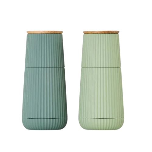 AdHoc Scape Pepper & Salt Mill Set Ø5.8xH12.3cm, Green & Light Green