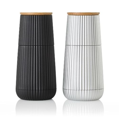 AdHoc Scape Pepper & Salt Mill Set Ø5.8xH12.3cm, Black & Silver