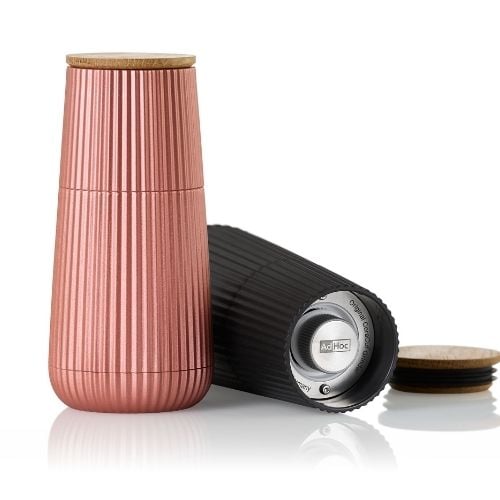 AdHoc Scape Pepper & Salt Mill Set Ø5.8xH12.3cm, Black & Rose Gold