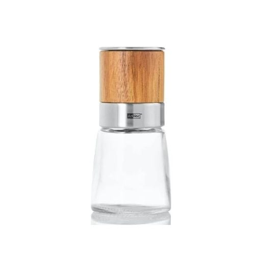 AdHoc Akasia Ceracut Glass Pepper Or Salt Mill Ø6.5xH13.5cm, Acacia Wood