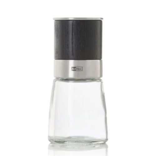AdHoc Akasia Ceracut Glass Pepper Or Salt Mill Ø6.5xH13.5cm, Ash Wood Dark