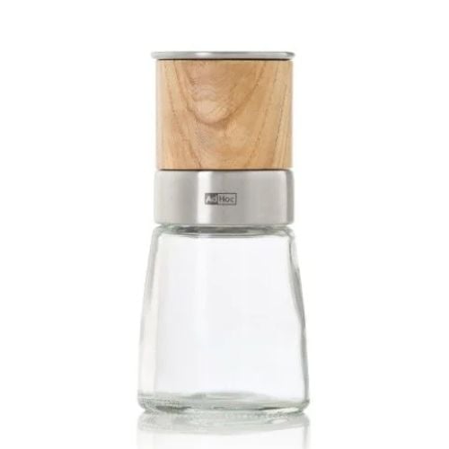 AdHoc Akasia Ceracut Glass Pepper Or Salt Mill Ø6.5xH13.5cm, Ash Wood Light