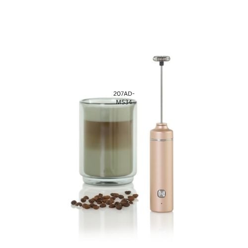 Ad Hoc Plastic Electric Milk & Sauce Frother Ø3.2xH20.8cm, Light Copper, Moro