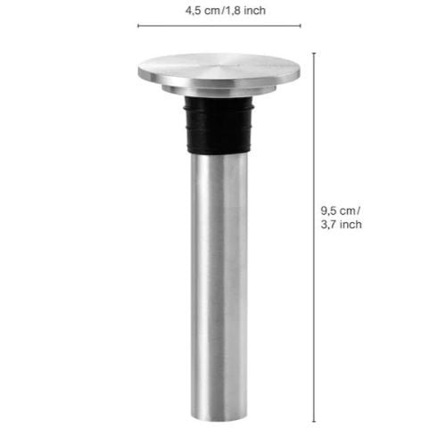 AdHoc Champ Stainless Steel & Silicon Wine Vacuum Pump Ø4.5xH9.5cm
