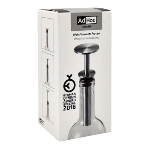 AdHoc Champ Stainless Steel & Silicon Wine Vacuum Pump Ø4.5xH9.5cm