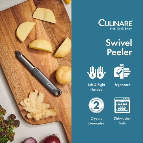 Culinare Swivel Straight Peeler L16.5cm, Grey