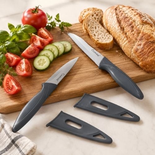 Culinare Stainless Steel 2-Piece Paring Knife Set 9cm, Grey