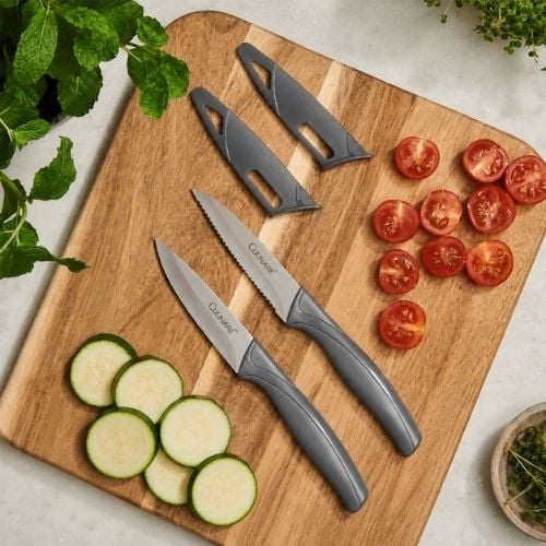 Culinare Stainless Steel 2-Piece Paring Knife Set 9cm, Grey