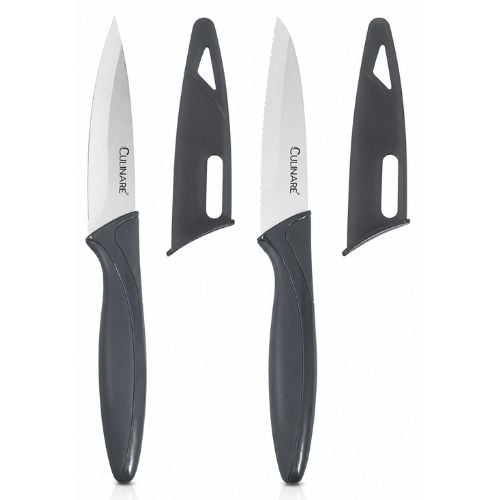 Culinare Stainless Steel 2-Piece Paring Knife Set 9cm, Grey