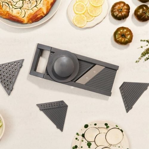 Culinare Stainless Steel 4-In 1 Blade Mandoline Slicer, Grey