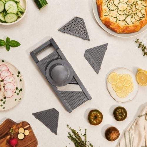 Culinare Stainless Steel 4-In 1 Blade Mandoline Slicer, Grey